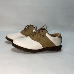 FootJoy Greenjoy 48727 Women's Golf Shoes White/Beige Leather Size 7 M Made USA